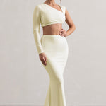 Neomie | Cream Fishtail Maxi Skirt