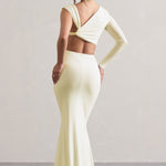 Neomie | Cream Fishtail Maxi Skirt