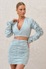 Break Of Day | Sage Ruched Mini Skirt