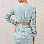 Break Of Day | Sage Ruched Mini Skirt