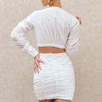 Break Of Day | White Ruched Mini Skirt