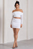 Ground Rules | White Ruched Mesh Mini Skirt