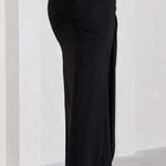 My My | Black Draped Maxi Skirt