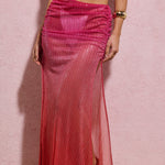 Before Dark | Pink & Orange Ombre Sequin Maxi Skirt