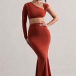 Neomie | Terracotta Fishtail Maxi Skirt