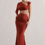 Neomie | Terracotta Fishtail Maxi Skirt