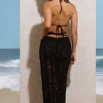 Havana | Black Crochet Wrap Maxi Skirt