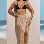 Havana | Sand Crochet Wrap Maxi Skirt