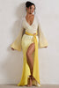 Serita | Yellow Ombre Satin Split Maxi Skirt