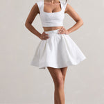 Jardanne | White Lace Skater Mini Skirt