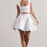 Jardanne | White Lace Skater Mini Skirt