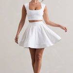 Jardanne | White Lace Skater Mini Skirt
