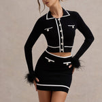 Seine | Black Knit Mini Skirt