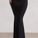 Neve | Black Gathered Maxi Skirt