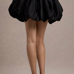 Tosca | Black Satin Bubble Mini Skirt