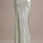 Raia | Sand Sequin Split Maxi Skirt